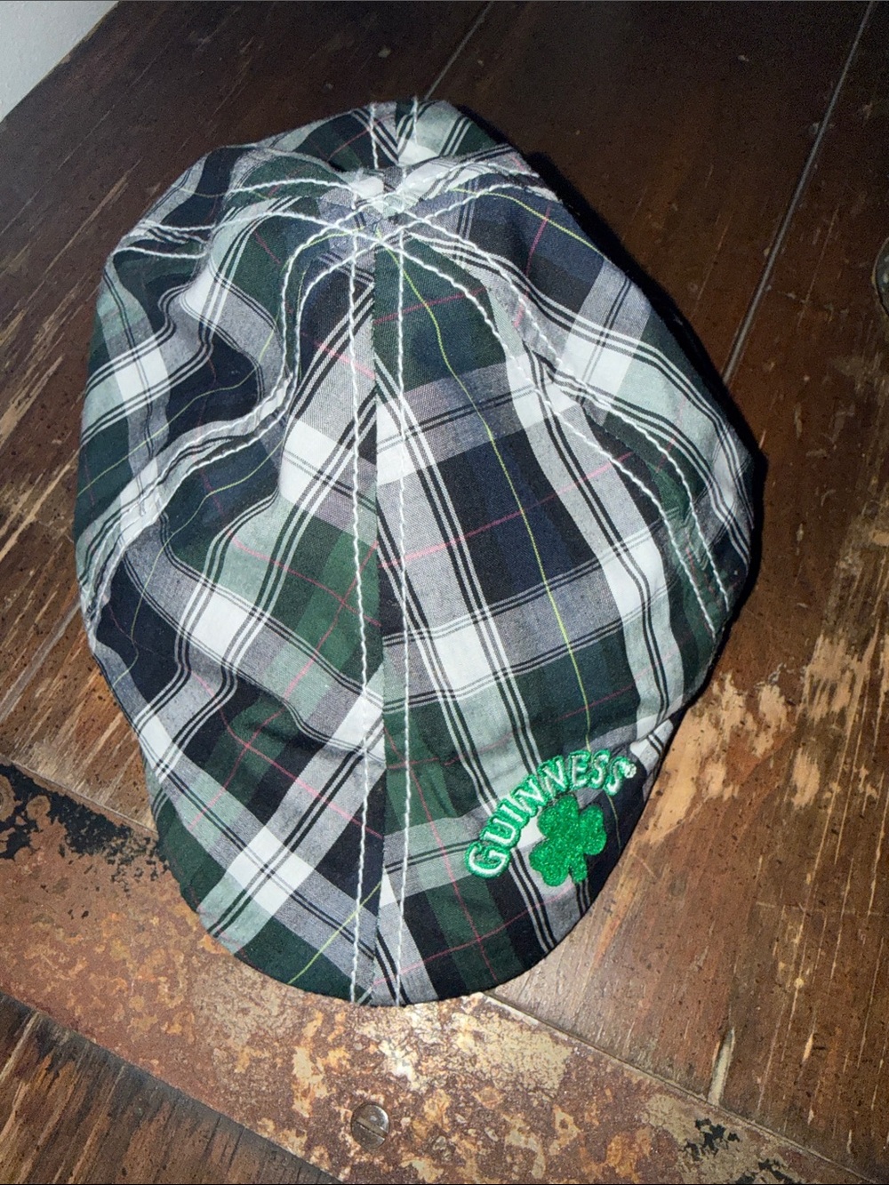 Guinness newsboy plaid hat